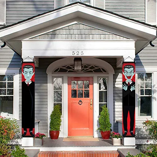 Halloween Vampire 2 Hanging Banners   30 PVC Bats