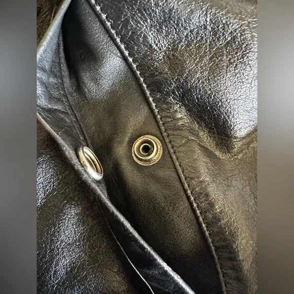 Harley Davidson Black Leather Motorcycle Vest Size Large
