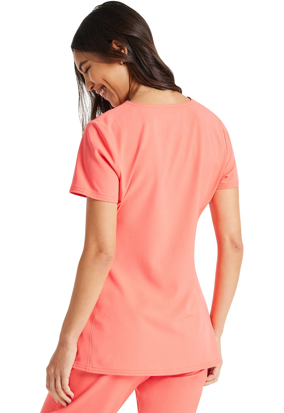 HeartSoul Break on Through 20710 Shaped V-Neck Top Go Guava
