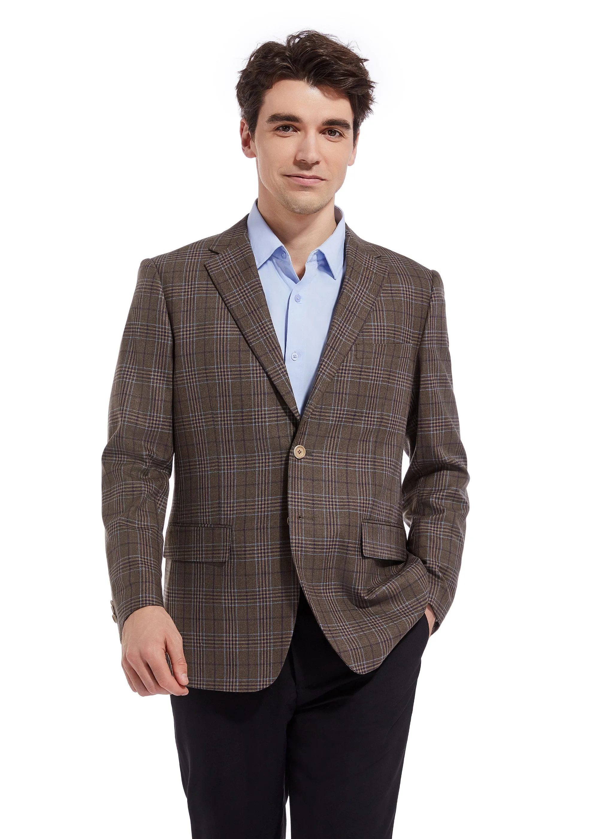 Hechter Paris Brown Plaid Sportcoat