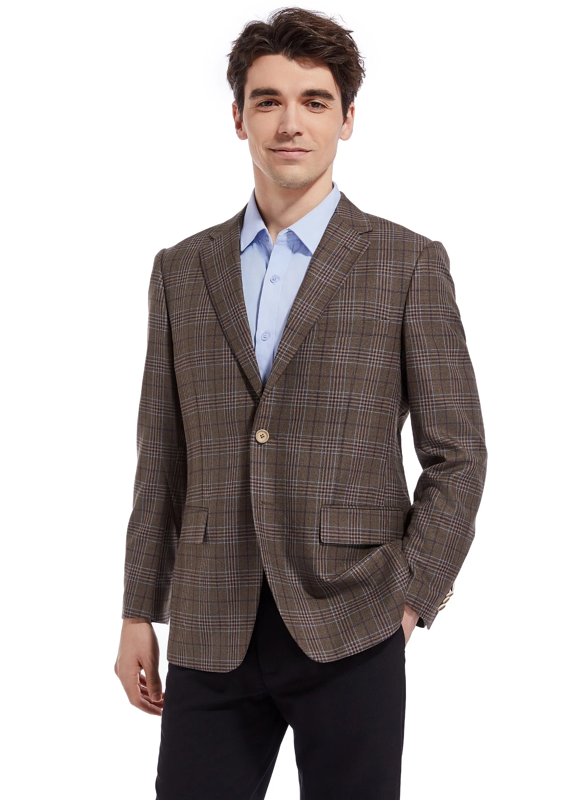 Hechter Paris Brown Plaid Sportcoat