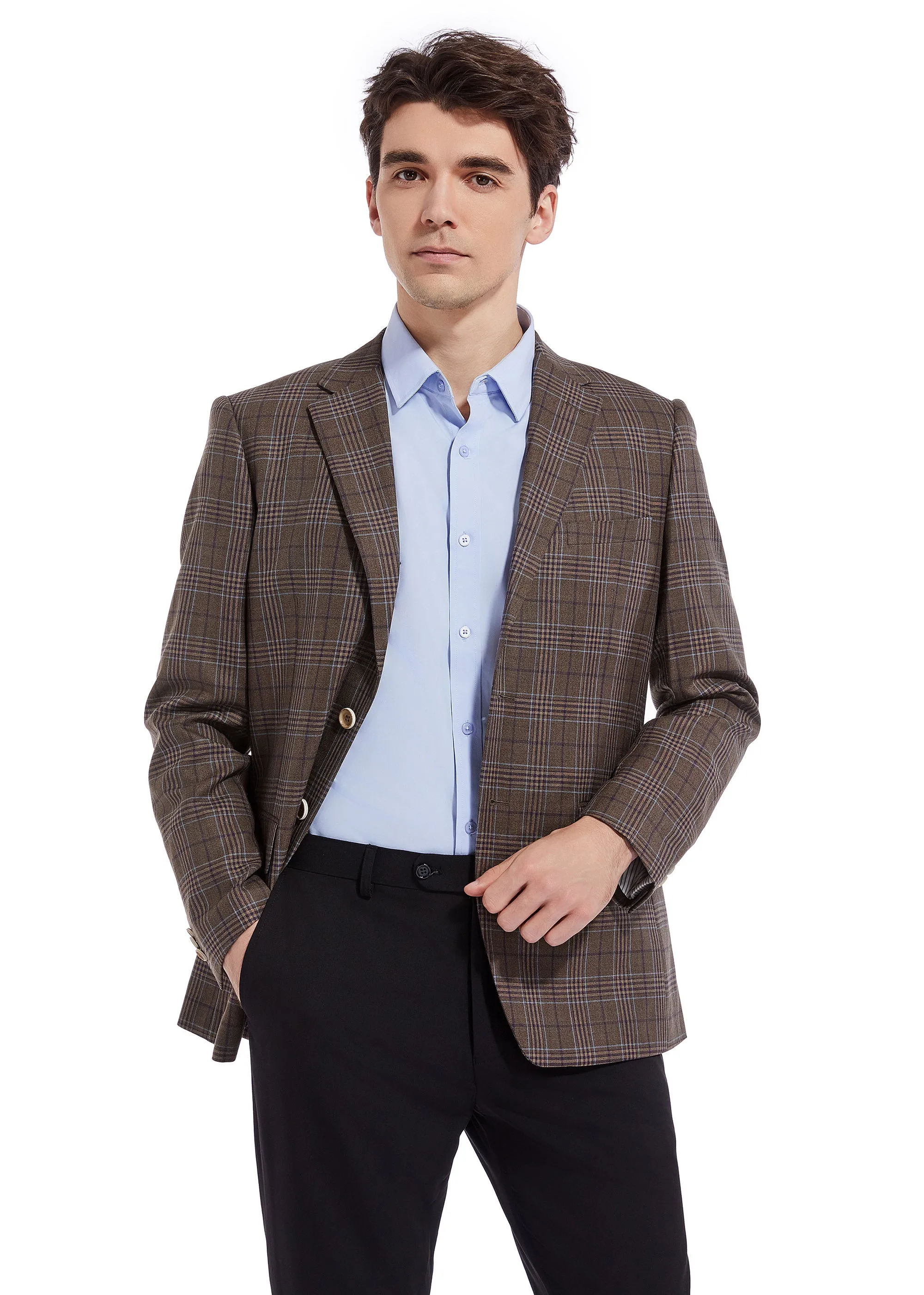 Hechter Paris Brown Plaid Sportcoat