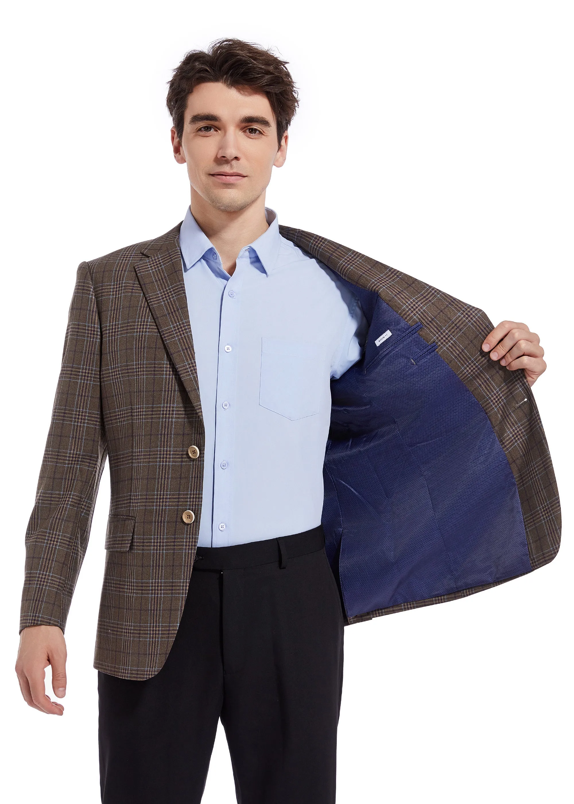 Hechter Paris Brown Plaid Sportcoat