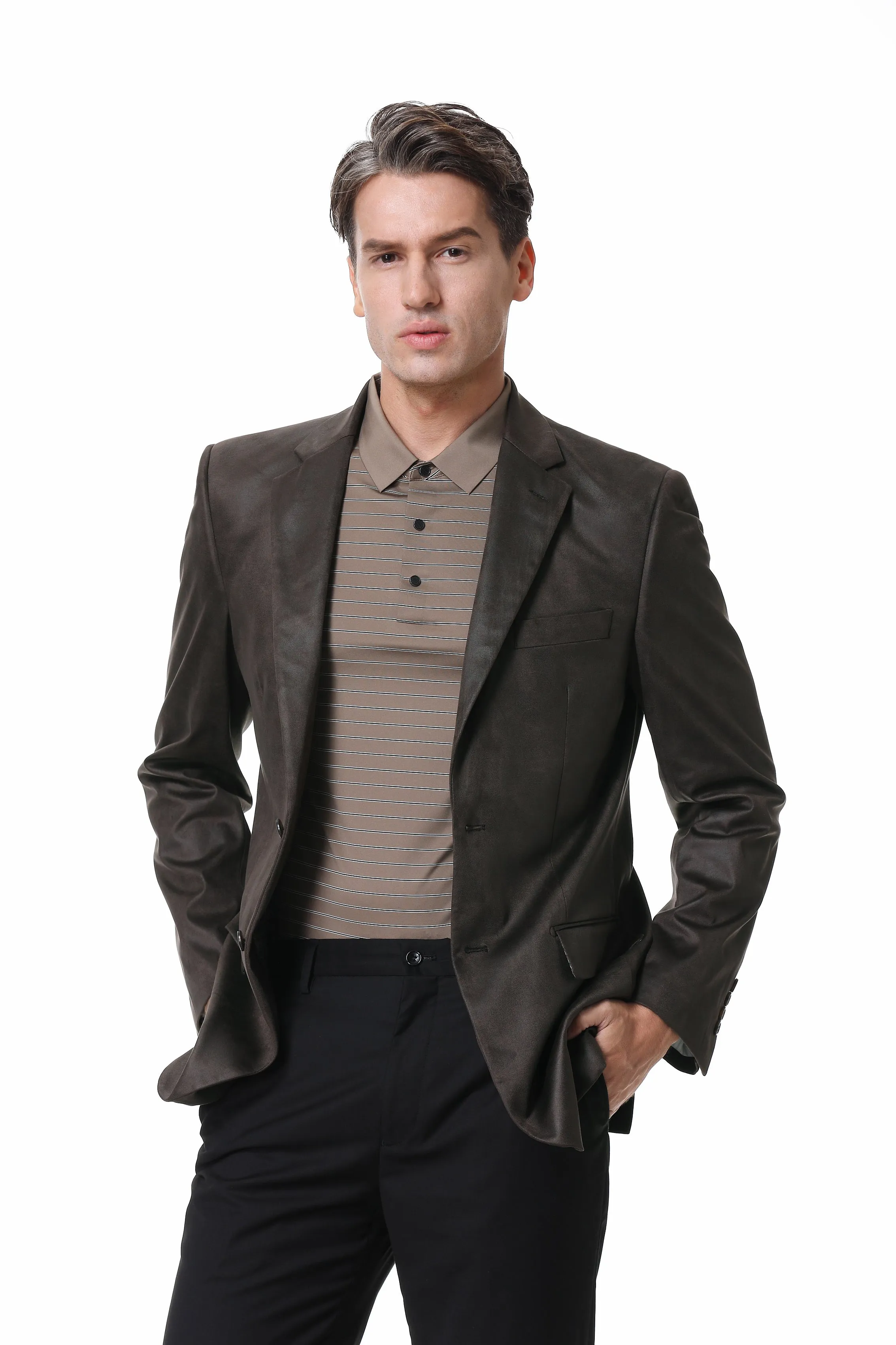 Hechter Paris Faux Suede Tobacco Jacket