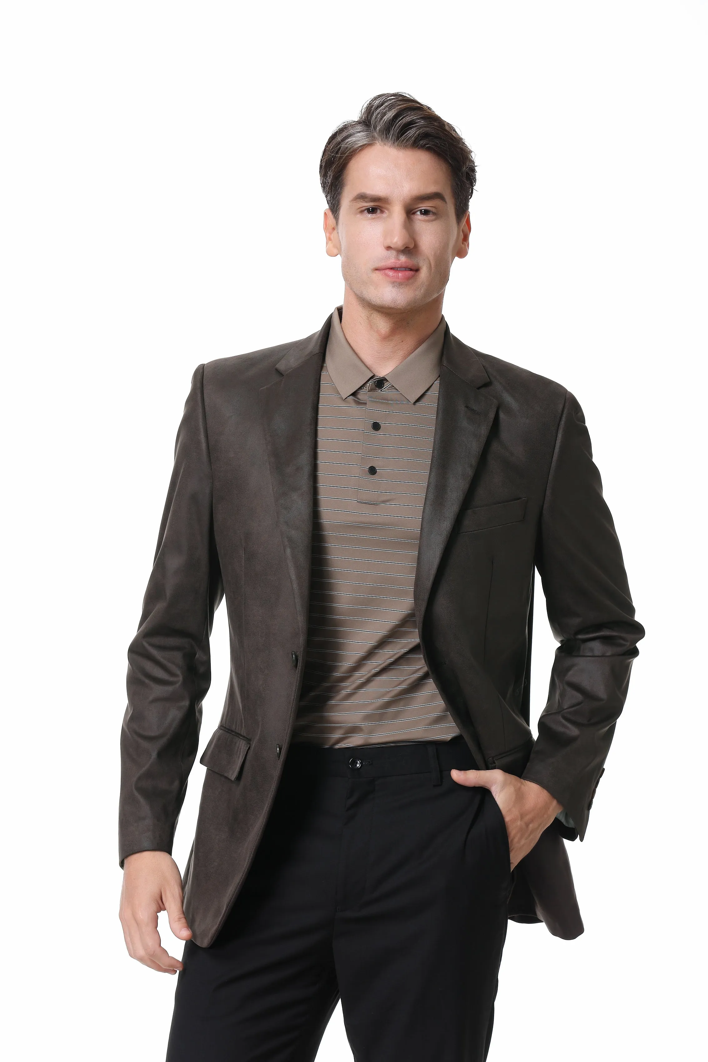 Hechter Paris Faux Suede Tobacco Jacket