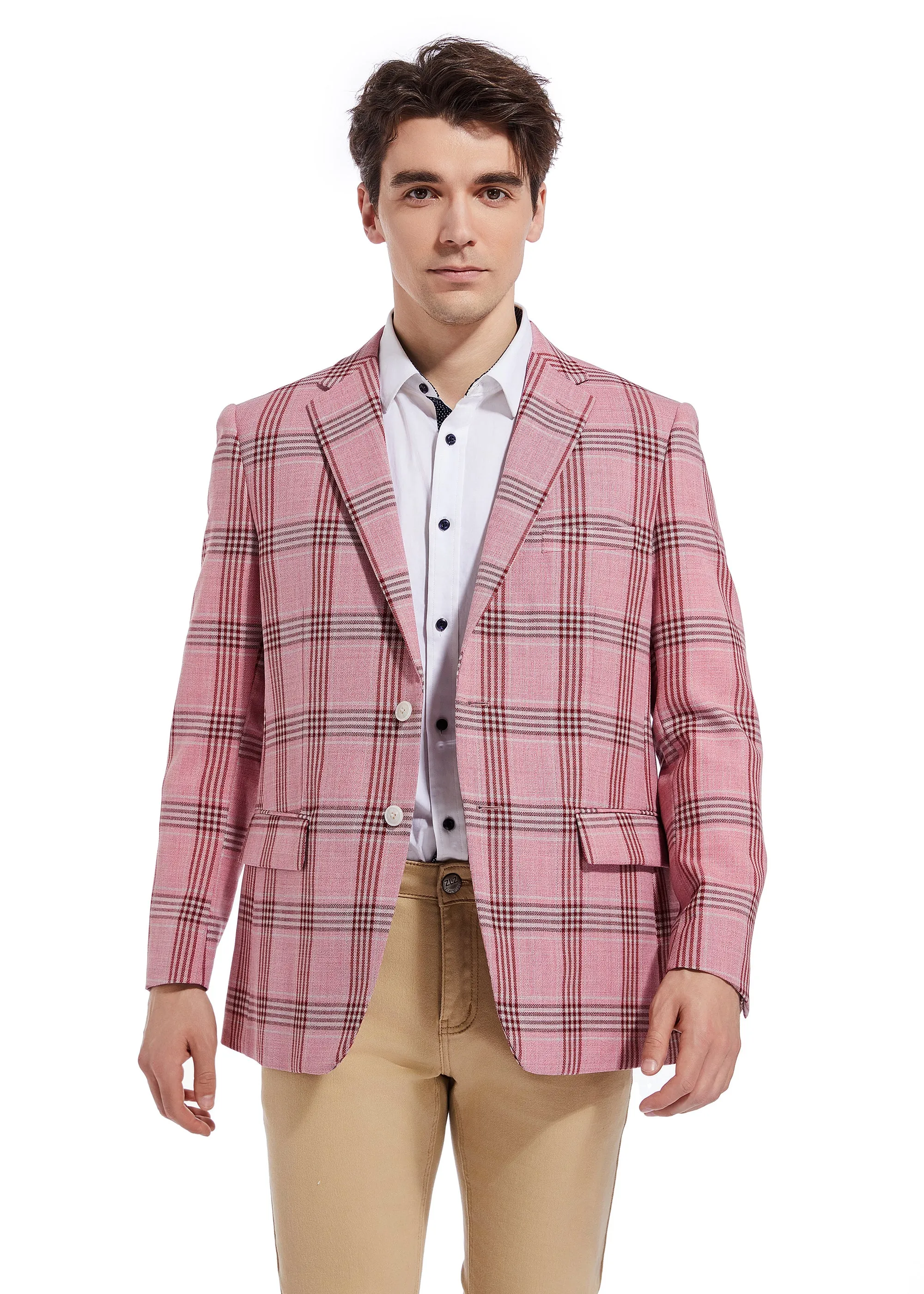 Hechter Paris Pink Plaid Sportcoat