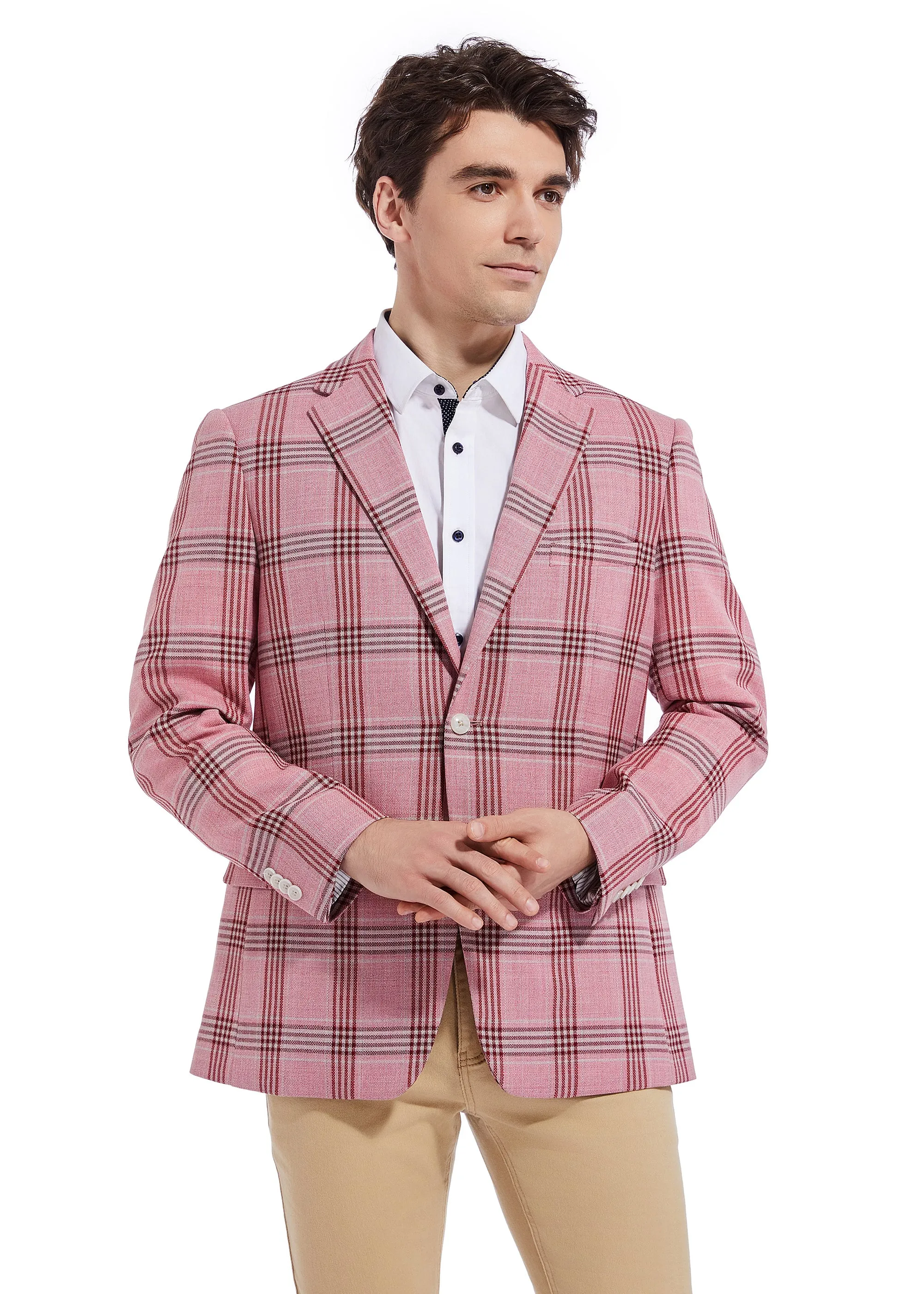 Hechter Paris Pink Plaid Sportcoat