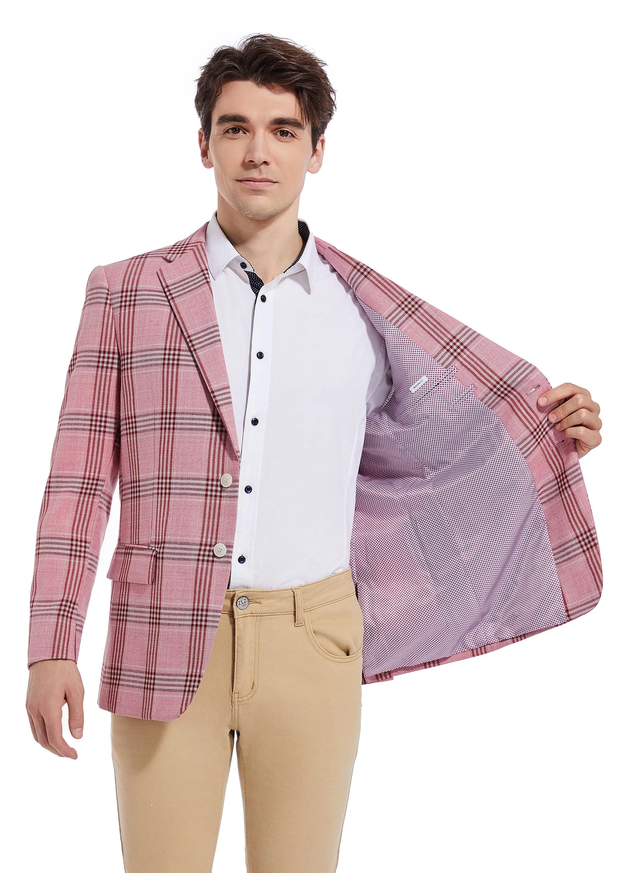 Hechter Paris Pink Plaid Sportcoat