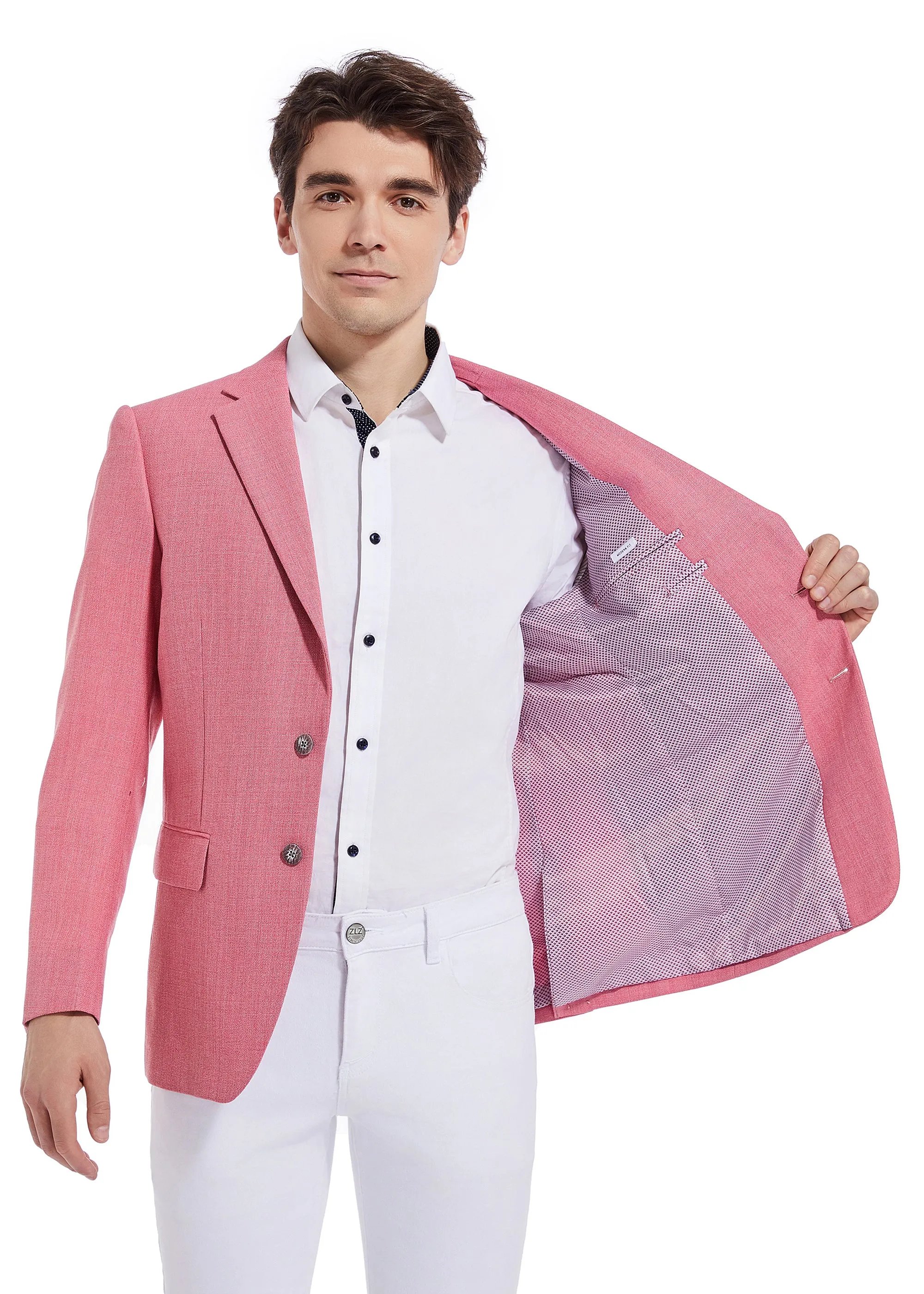 Hechter Paris Pink Solid Sportcoat
