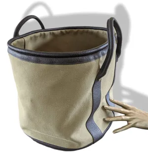 Hermes Kaki Canvas/Ebene Taurillon SAC DE PLAGE - SHOPPING TOTE CABAS BAG 45 GM New!