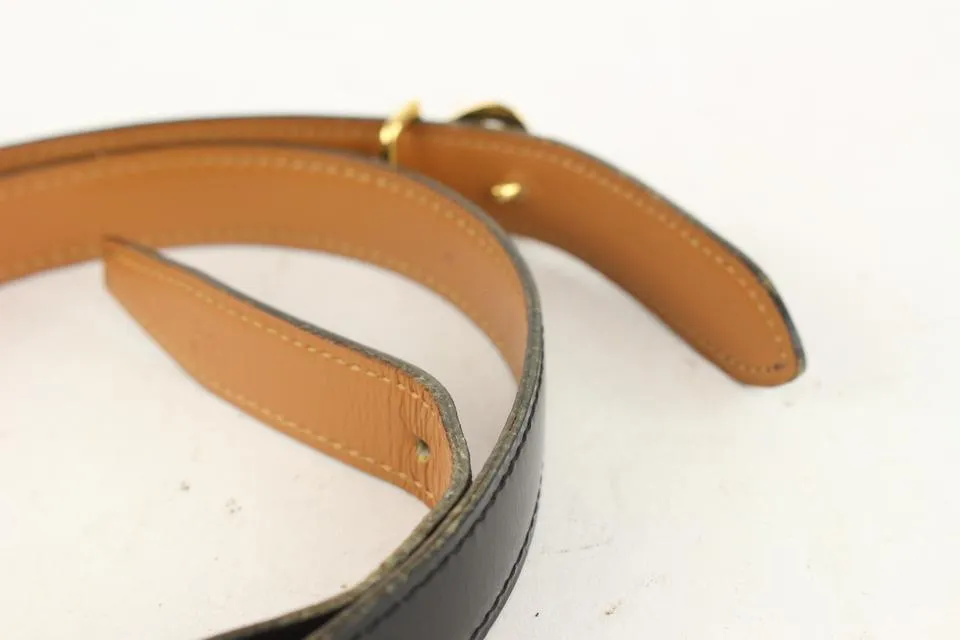 Hermès 18mm Black x Gold Harp Belt 1018h4