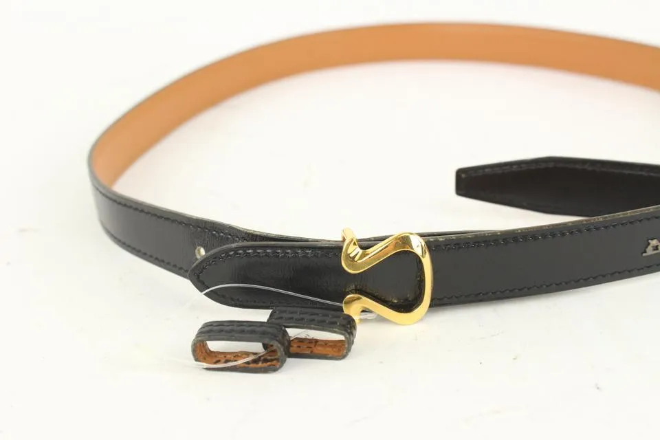 Hermès 18mm Black x Gold Harp Belt 1018h4