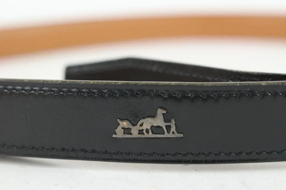 Hermès 18mm Black x Gold Harp Belt 1018h4