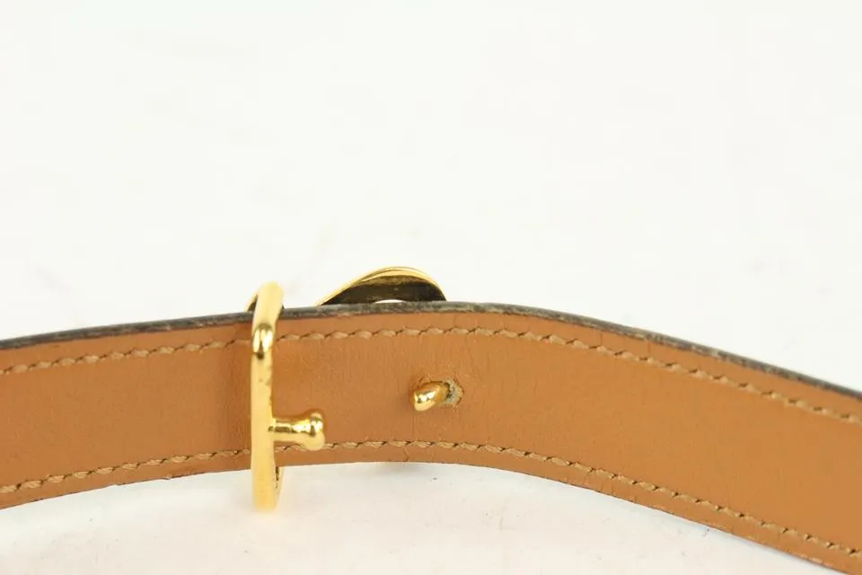 Hermès 18mm Black x Gold Harp Belt 1018h4