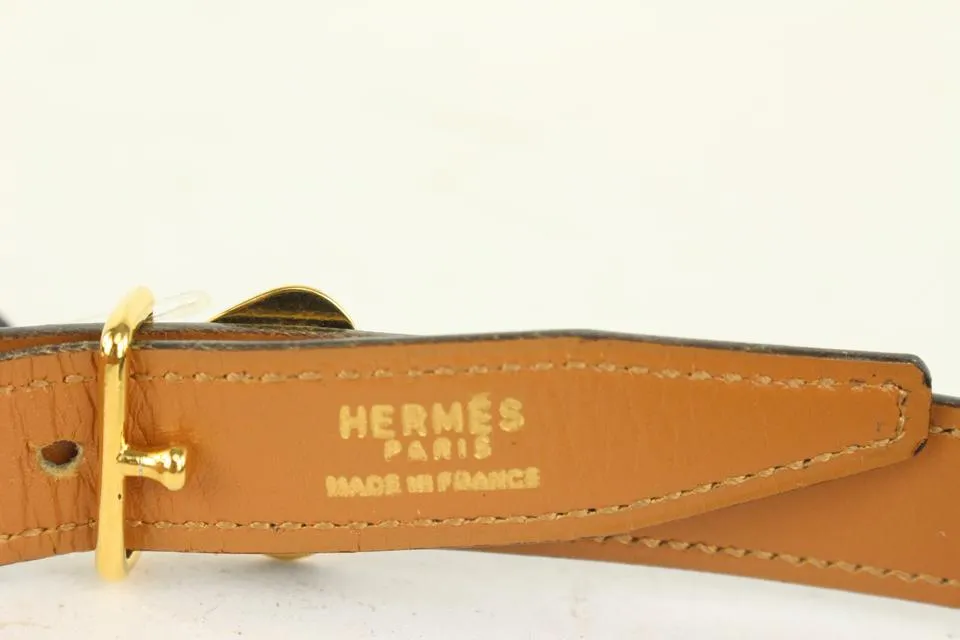 Hermès 18mm Black x Gold Harp Belt 1018h4