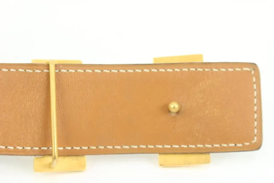 Hermès Black x Brown x Gold 32mm Reversible H Logo Belt Kit s331h52