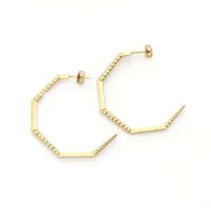 Hexagon Beaded Hoop Earrings