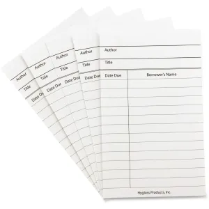 Hygloss White Library Cards