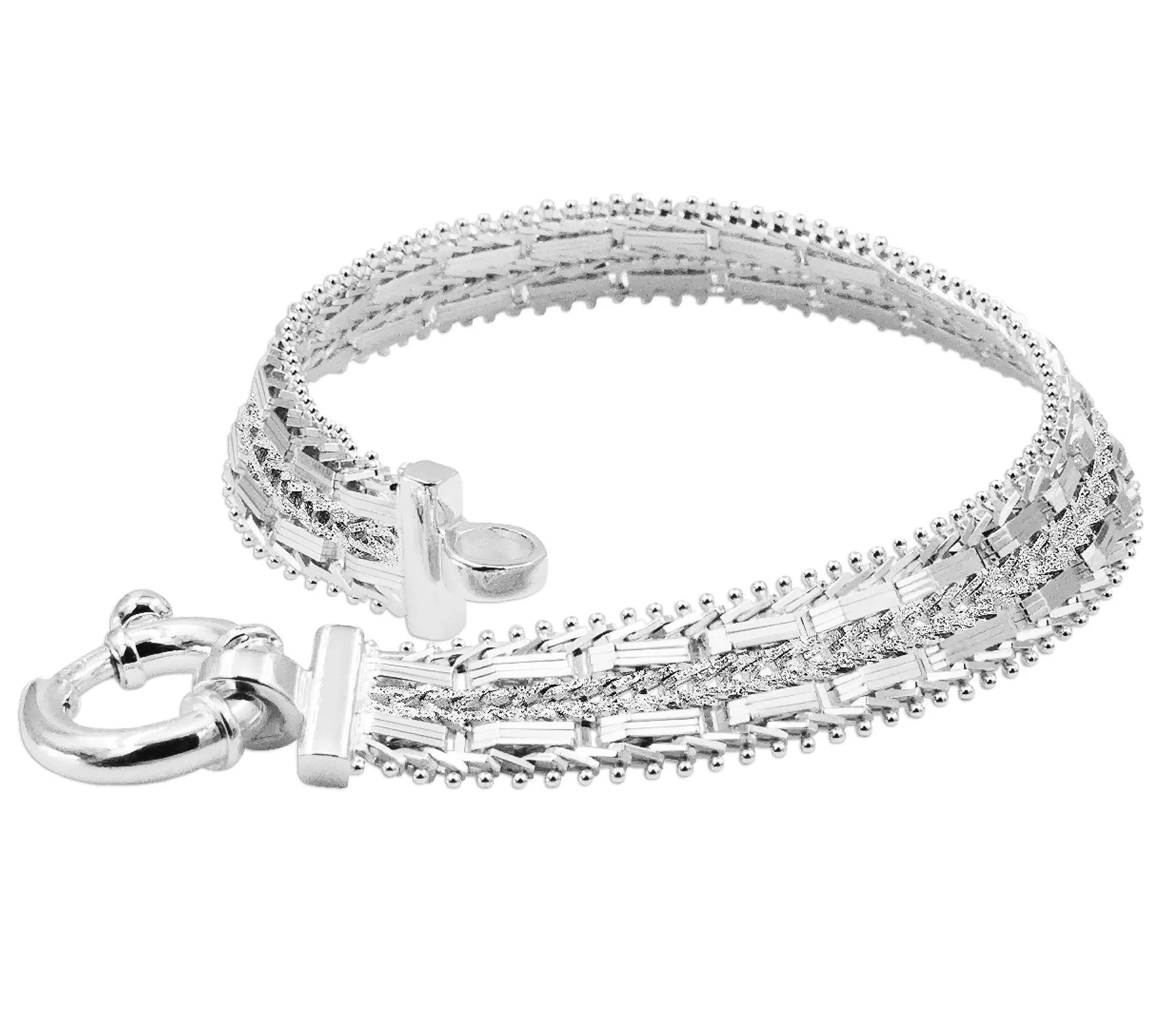 Imperial Silver Double Row Mirror Bracelet