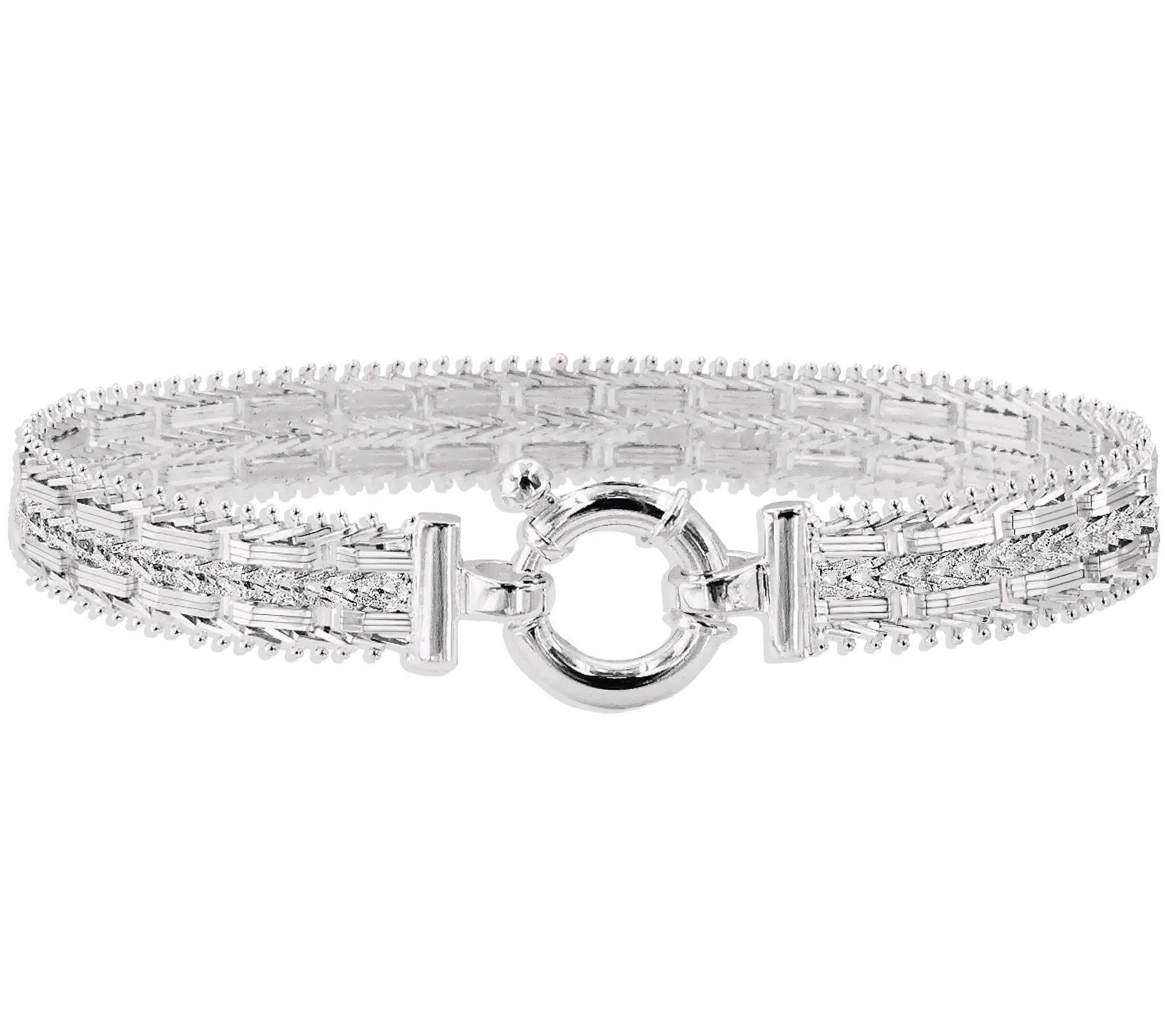 Imperial Silver Double Row Mirror Bracelet