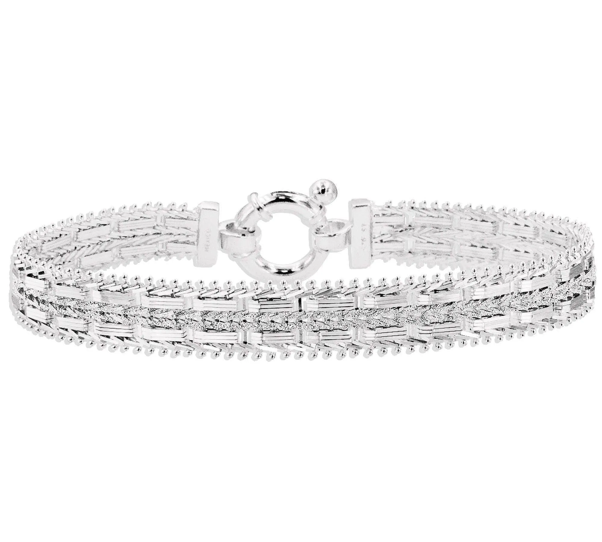 Imperial Silver Double Row Mirror Bracelet