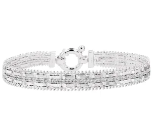 Imperial Silver Double Row Mirror Bracelet