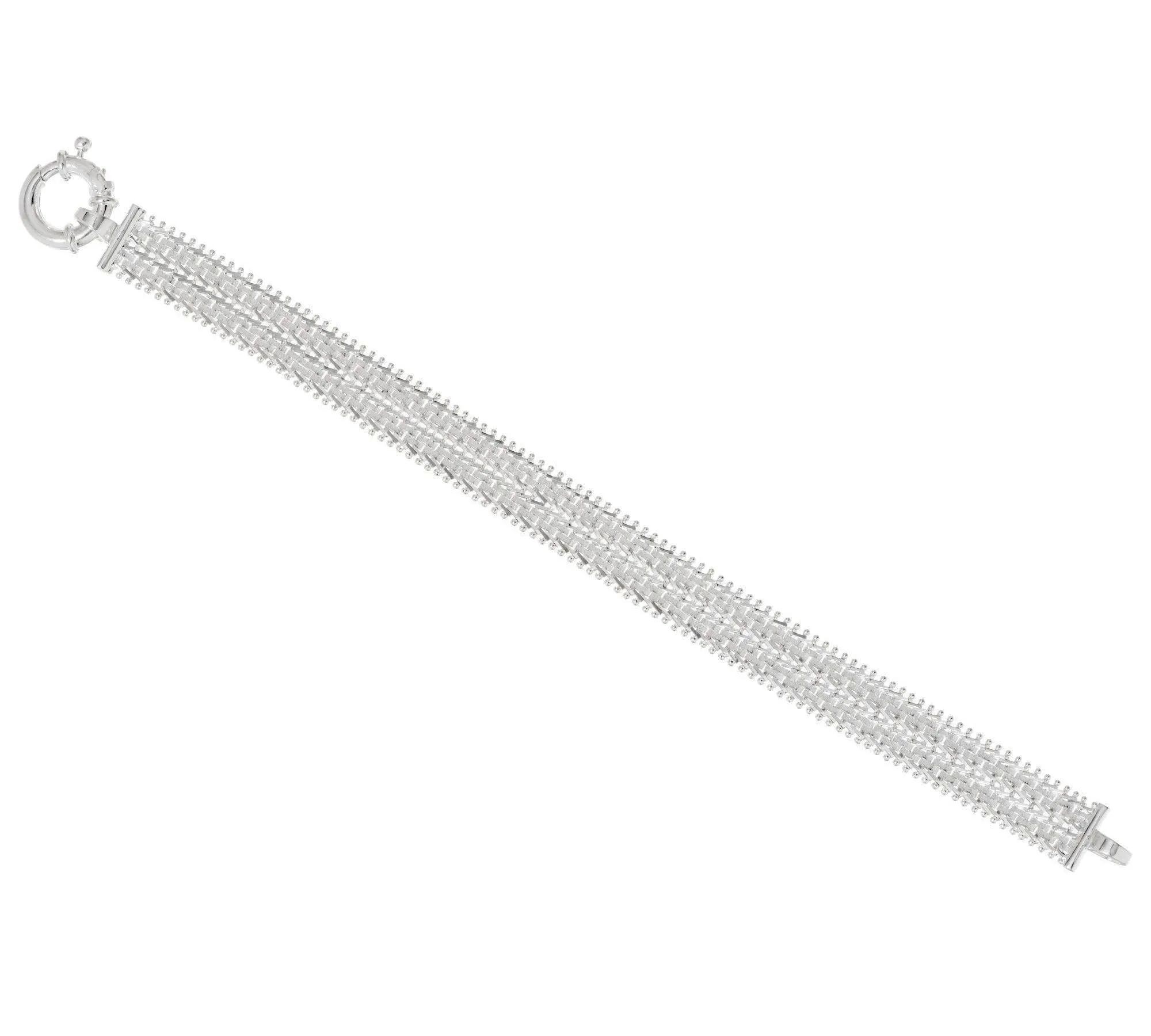 Imperial Silver Satin Wheat Bracelet
