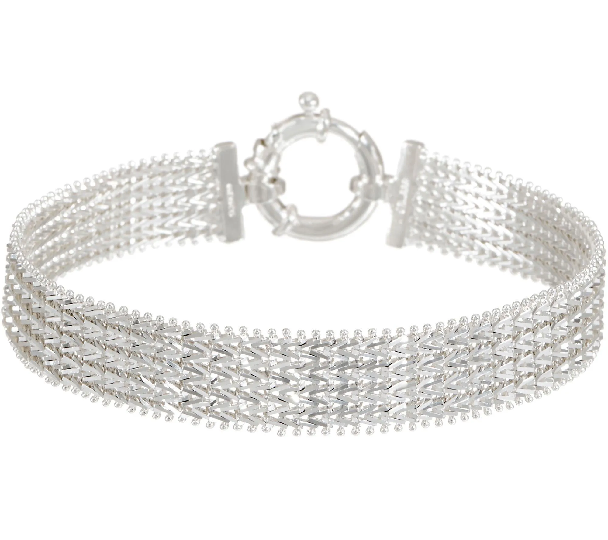 Imperial Silver Wide Wheat Bracelet, Sterling