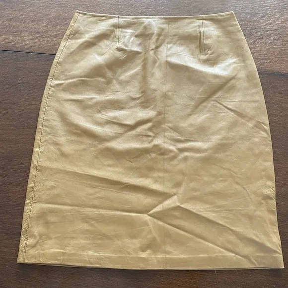 Inc. International Concepts Tan Leather Skirt Size 12