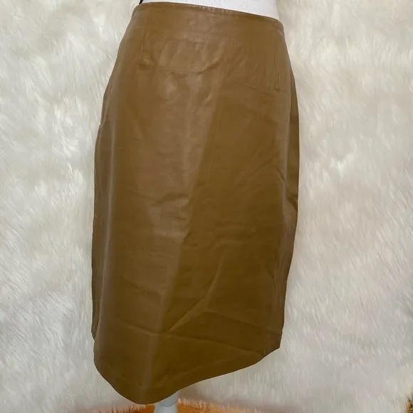 Inc. International Concepts Tan Leather Skirt Size 12