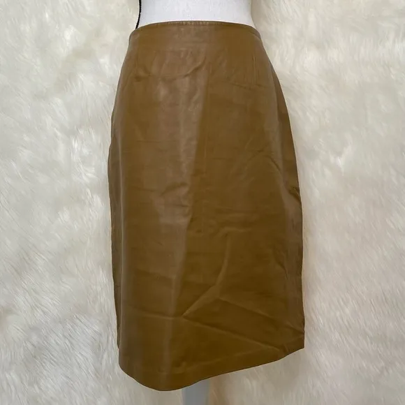 Inc. International Concepts Tan Leather Skirt Size 12