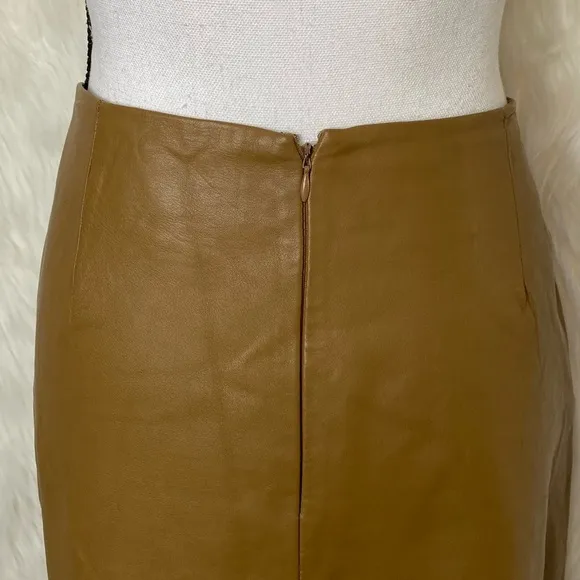 Inc. International Concepts Tan Leather Skirt Size 12