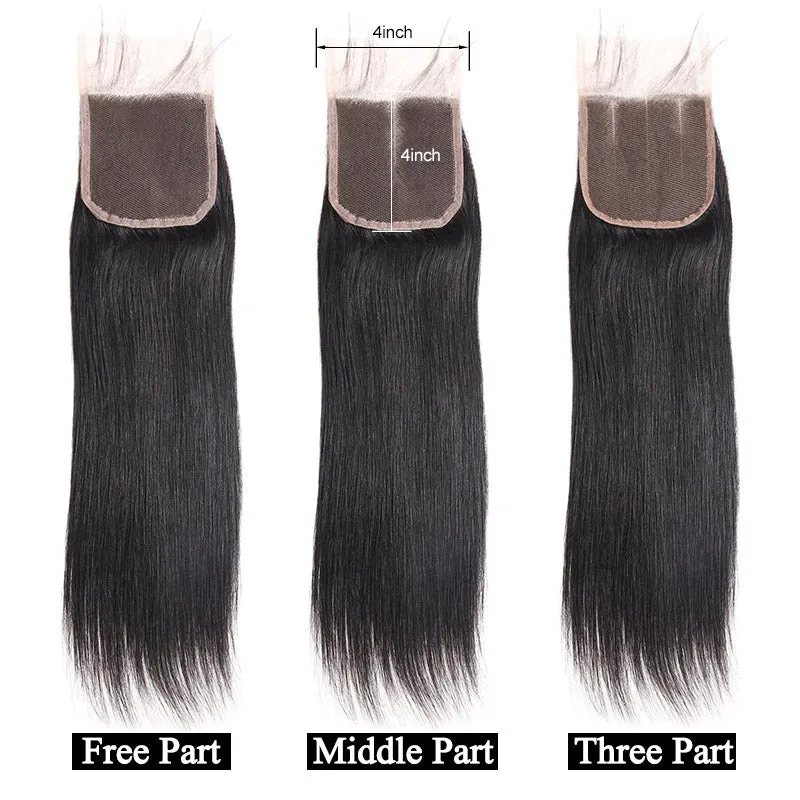 Indian Straight Hair 4"x4" Lace Closure