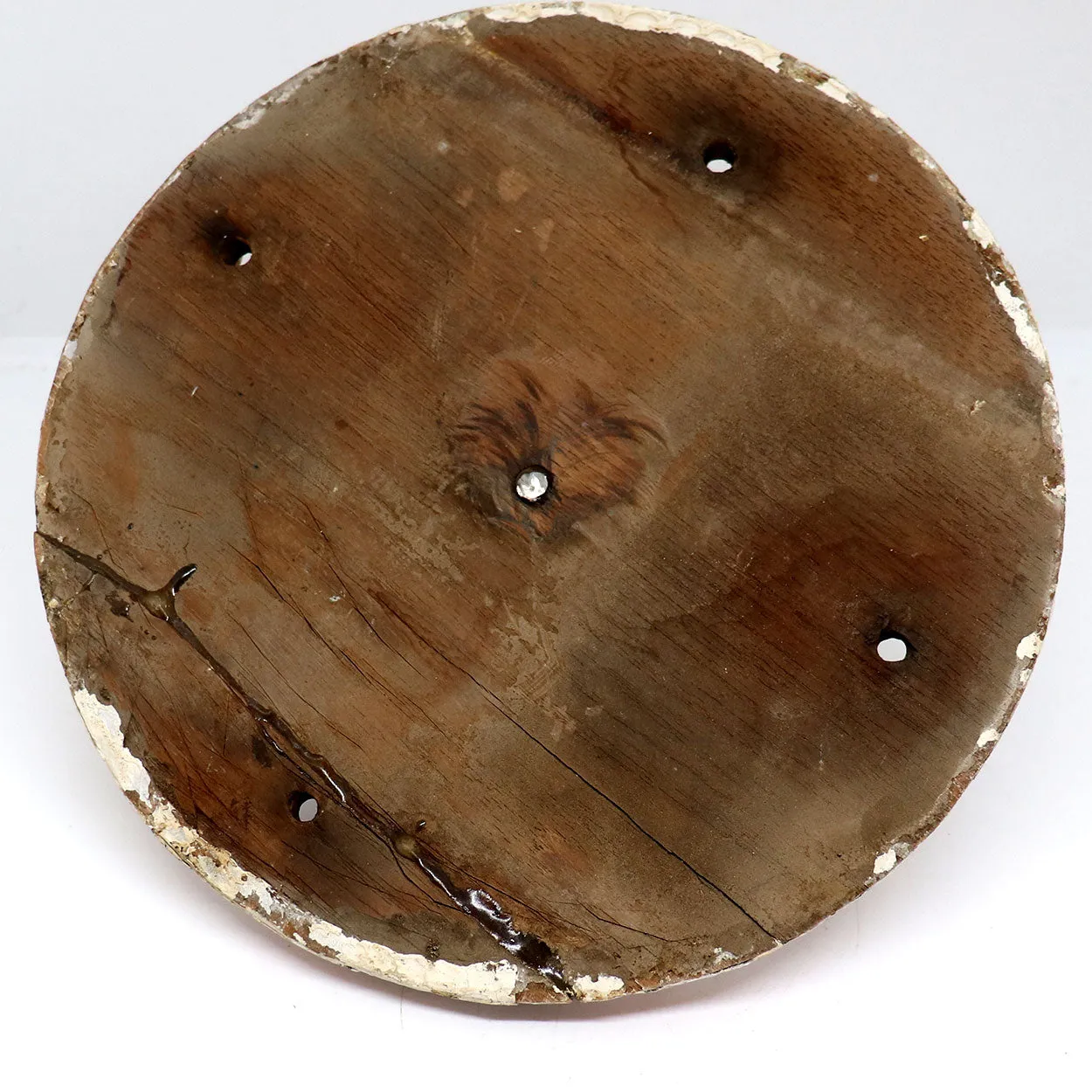 Indo-Portuguese Painted Teak and Iron Hook Ceiling Medallion