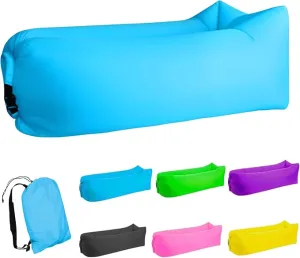 Inflatable Lounger Air Sofa Hammock, Inflatable Couch for Camping, Perfect for Beach Chair Waterproof Anti-Air Leaking Pouch Couch Air Chair for Outdoor, Beach, Hiking…
