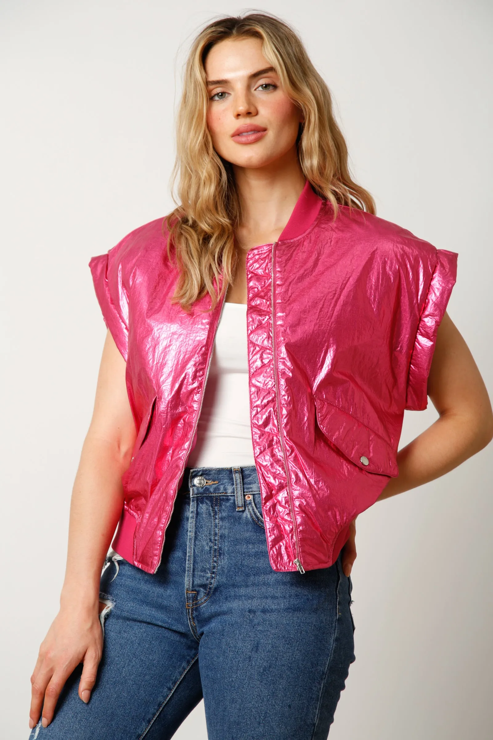 Iridescent Puff Vest