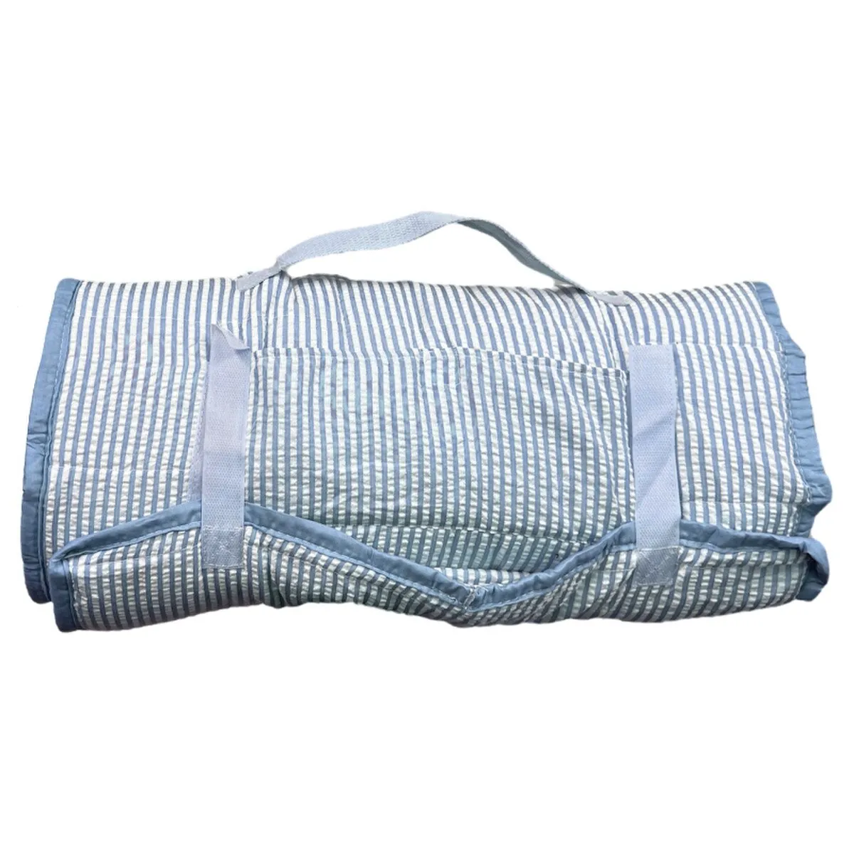 Jane Marie Kids Brooks Blue Seersucker Nap Mat