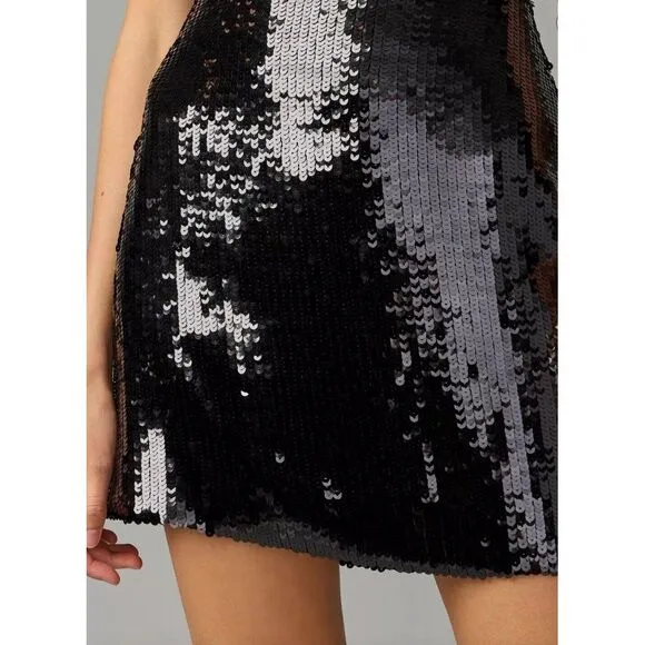 J.Crew Sequin Mini Skirt Womens 16 Black Dressy Cocktail Party Preppy City