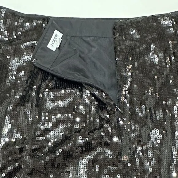 J.Crew Sequin Mini Skirt Womens 16 Black Dressy Cocktail Party Preppy City