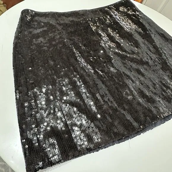 J.Crew Sequin Mini Skirt Womens 16 Black Dressy Cocktail Party Preppy City