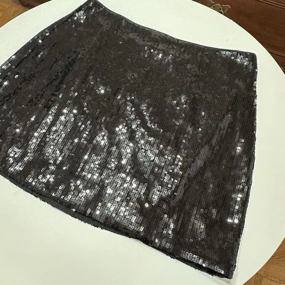 J.Crew Sequin Mini Skirt Womens 16 Black Dressy Cocktail Party Preppy City