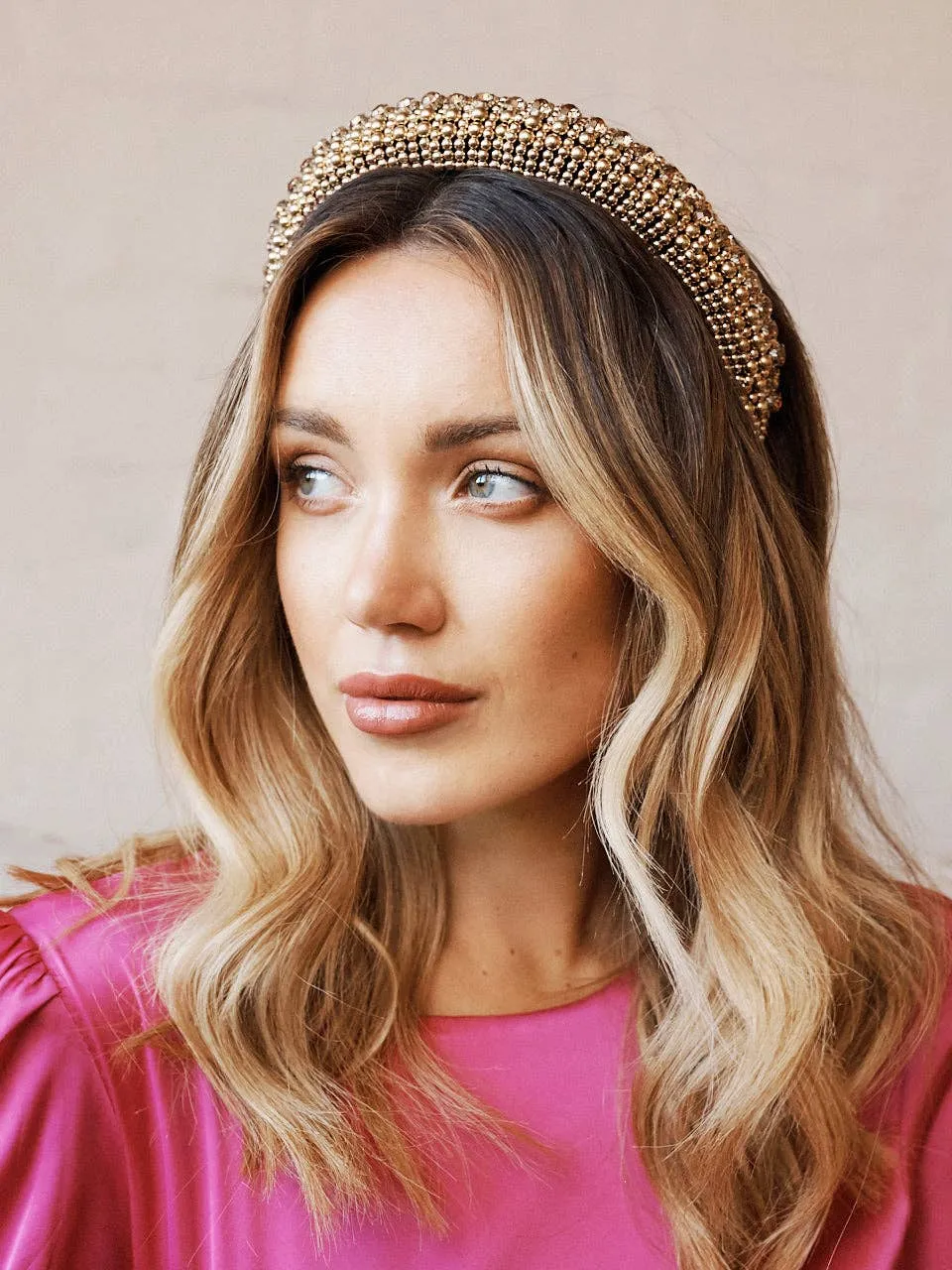 Jodie Beaded Embellished Headband - Silver