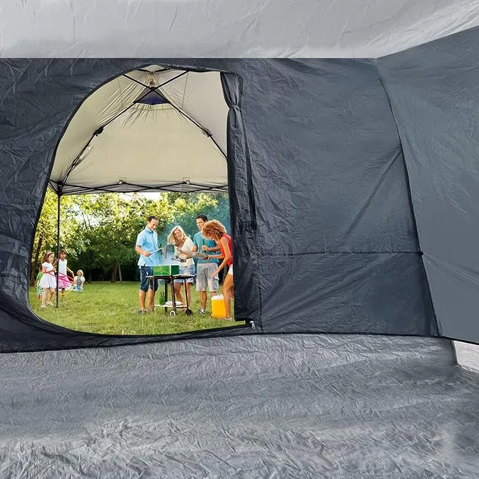 KAMPKEEPER Side Tent,Camping Tent for 10' x 10' Pop Up Canopy, Easy Set Up Gazebo,Compatible with 10' Wide Canopy Tents