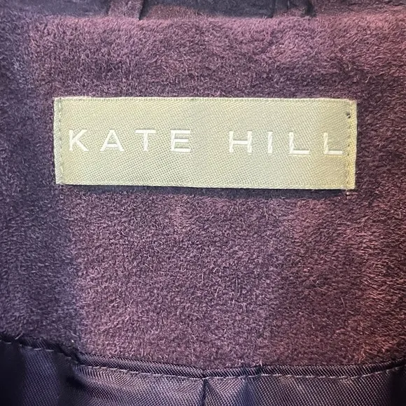 Kate Hill Purple Leather Suede Jacket in Violet Frost Size Medium
