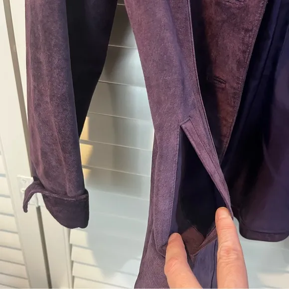 Kate Hill Purple Leather Suede Jacket in Violet Frost Size Medium
