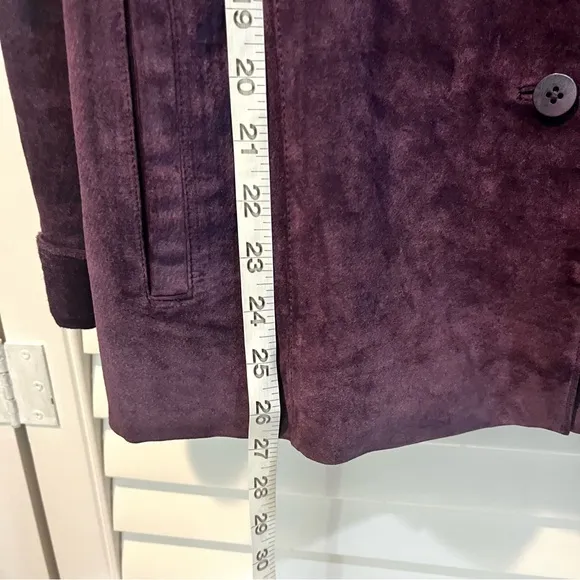 Kate Hill Purple Leather Suede Jacket in Violet Frost Size Medium