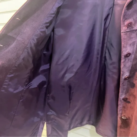 Kate Hill Purple Leather Suede Jacket in Violet Frost Size Medium