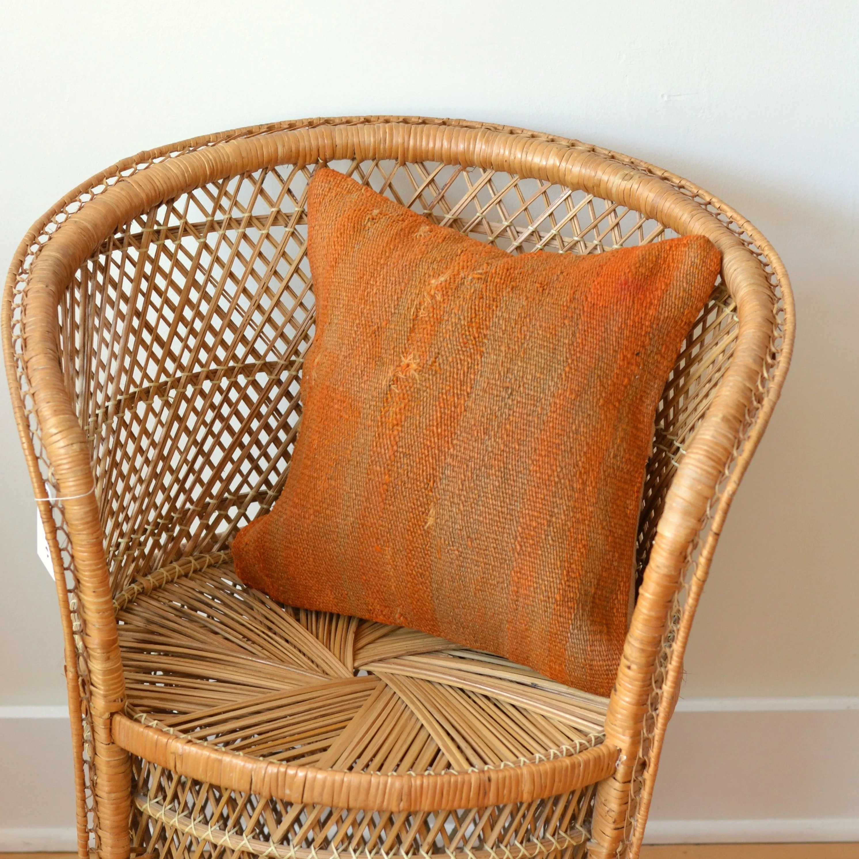 Kilim Pillow  | Solid orange , includes insert