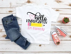 Kindergarten outfit, hello kindergarten shirt, first day of school shirt, Kindergarten tee, announcement Kindergarten tee, kindergarten tee