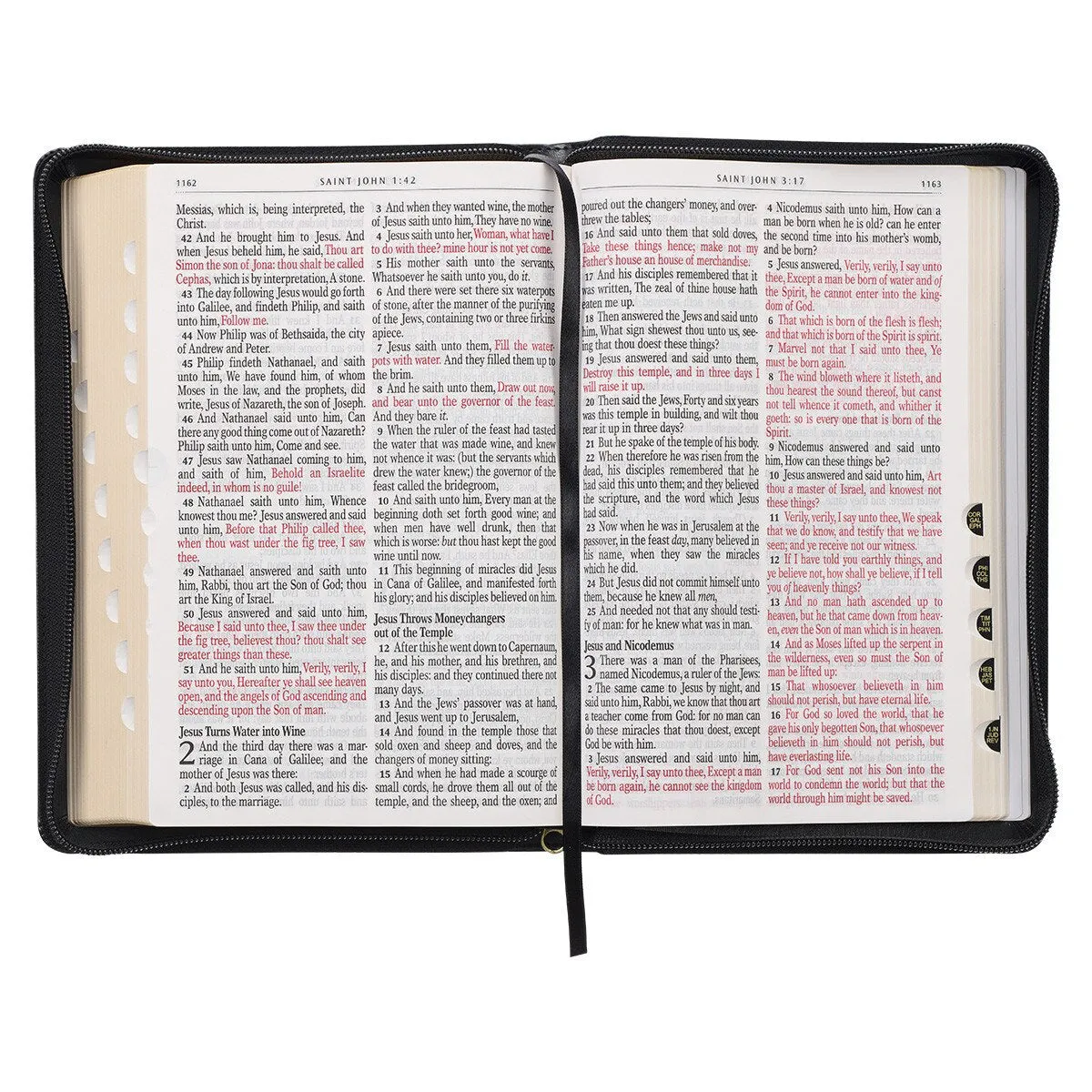 KJV Bible - Giant Print Full-Size Black Faux Leather w/ Zipper